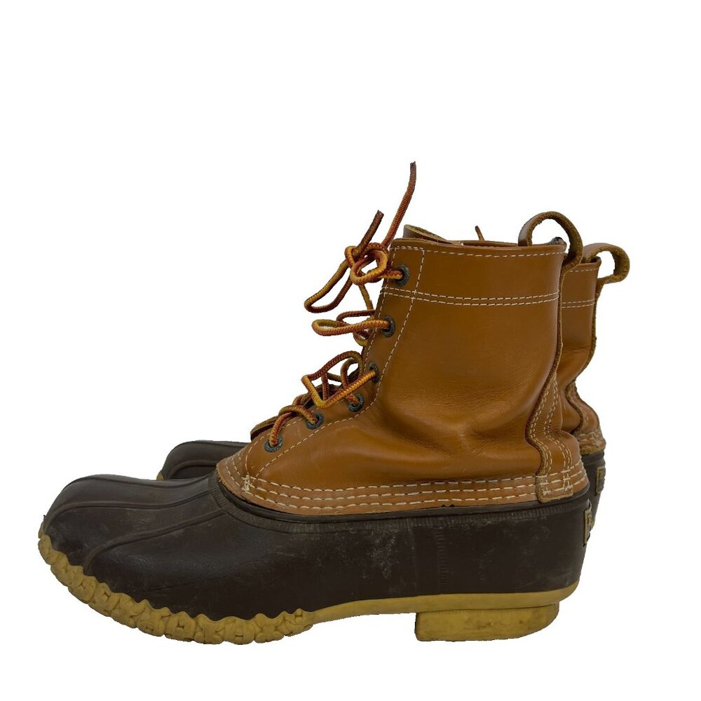 LL Bean 6 Inch Duck Boots Mens Size 8M Leather Waterproof Brown Snow